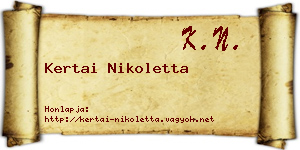 Kertai Nikoletta névjegykártya